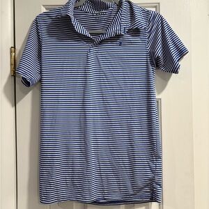 Izod Navy and White Striped Polo